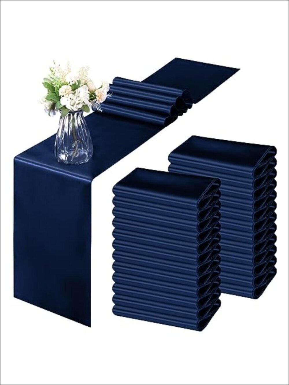 24 Pack Satin Table Runner 12 x 108 Inch Seamless for Wedding Party